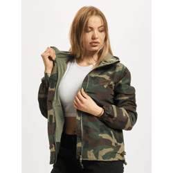 Simple Brandit Women's Jacket with Zipper and Hood, Camouflage