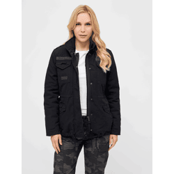 funktionale Brandit Damen Jacke Reißverschluss Taschen mit Baumwolle Schwarz