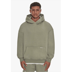 moderner Dropsize Herren Hoodie mit Baumwolle Khaki