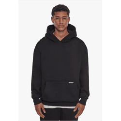moderner Dropsize Herren Hoodie mit Baumwolle Schwarz
