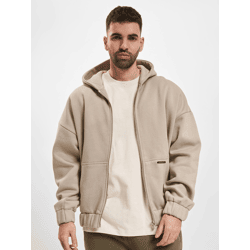 weicher Bazix Republiq Herren Hoodie Reißverschluss Rippbündchen mit Baumwolle Beige