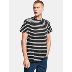 sportliches Build Your Brand Herren T-Shirt 180 g/m² mit Baumwolle Schwarz/Weiß
