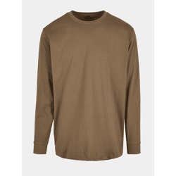 lässiges Build Your Brand Herren Sweatshirt Rippbündchen 200 g/m² mit Baumwolle Khaki