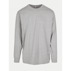 bequemes Build Your Brand Herren Sweatshirt Rippbündchen 200 g/m² mit Baumwolle Grau