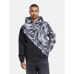 weicher Carlo Colucci Herren Hoodie Rippbündchen Kapuze mit Baumwolle Schwarz