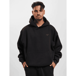 bequemer DEF Herren Hoodie Rippstrick Kapuze Schwarz