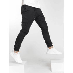 stylische DEF Herren Jeans Kordelzug Taschen 260 g/m² mit Baumwolle Schwarz