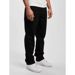 stylische DEF Herren Jeans Straight Fit Taschen gesteppt mit Baumwolle Schwarz