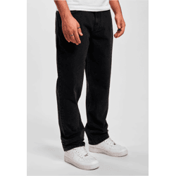 stylische DEF Herren Jeans Straight Fit Taschen gesteppt mit Baumwolle Schwarz