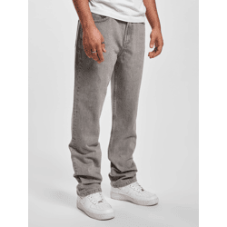 moderne DEF Herren Jeans Straight Fit Taschen gesteppt mit Baumwolle Grau