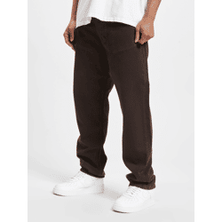lässige DEF Herren Jeans Straight Fit Reißverschluss mit Baumwolle Braun