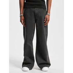 Comfortable DEF Men's Jeans with Zipper Pockets, Cotton, Black