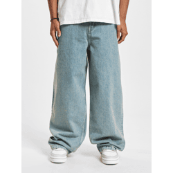 Casual DEF Men's Jeans with Zipper Pockets, Cotton, Blue