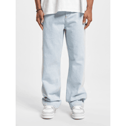 Modern DEF Men's Jeans with Zipper Pockets in Cotton Blue