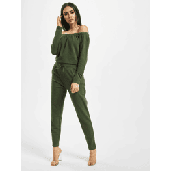 stilvolles DEF Damen Kleid Stretch mit Baumwolle Khaki