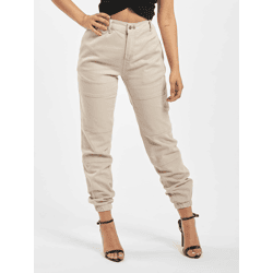 stylische DEF Damen Jeans Stretch Taschen mit Baumwolle Beige