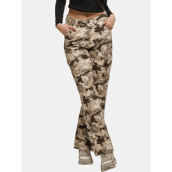 Modern DEF Women's Straight-Fit Jeans with Cotton Camouflage Print
