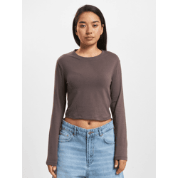 weiches DEF Damen Sweatshirt mit Baumwolle Braun