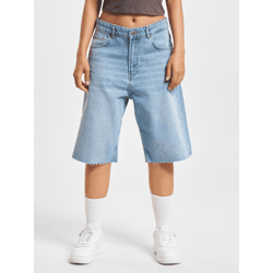 sommerliche DEF Damen Shorts Reißverschluss mit Baumwolle Blau