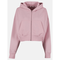 weicher DEF Damen Hoodie Reißverschluss Taschen mit Baumwolle Rosa