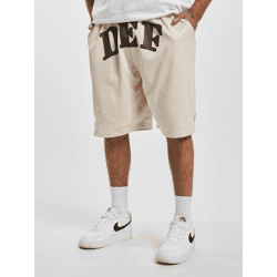 Comfortable DEF Men's Shorts with Drawstring and Pockets, Beige