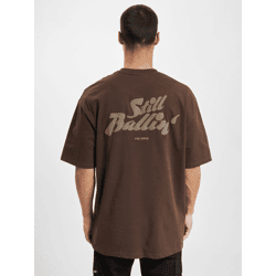 modernes DEF Herren T-Shirt Oversize mit Baumwolle Braun