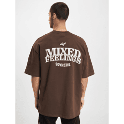 bequemes DEF Herren T-Shirt Rippbündchen mit Baumwolle Braun