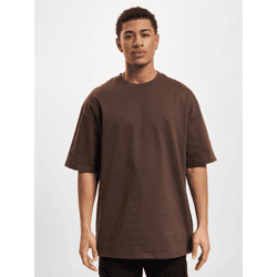 Comfortable DEF Men's Oversized T-Shirt in Brown Cotton