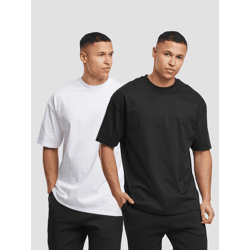 modernes DEF Herren T-Shirt Oversize mit Baumwolle Schwarz/Weiß