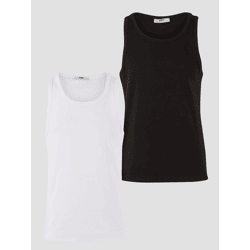 sportliches DEF Herren Tank-Top mit Baumwolle Schwarz/Weiß