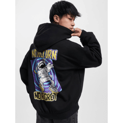 bequemer Dangerous DNGRS Herren Hoodie große Kapuze Kapuze 460 g/m² mit Baumwolle Schwarz