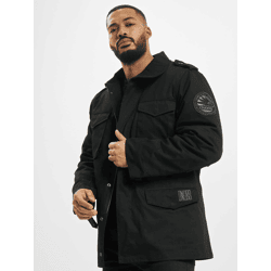 schlichte Dangerous DNGRS Herren Jacke Reißverschluss Taschen mit Baumwolle Schwarz