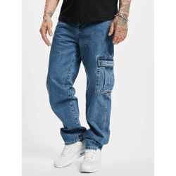 moderne Dangerous DNGRS Herren Jeans Reißverschluss Taschen mit Baumwolle Blau