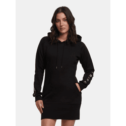 feminines Dangerous DNGRS Damen Kleid Kordelzug Kapuze 280 g/m² mit Baumwolle Schwarz
