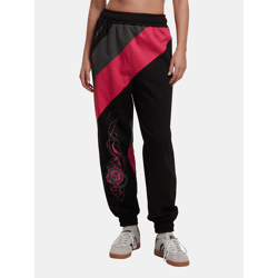 bequeme Dangerous DNGRS Damen Hose mit Baumwolle Schwarz/Pink