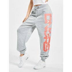 Versatile Dangerous DNGRS Women's Pants with Drawstring and Pockets, Cotton, Gray