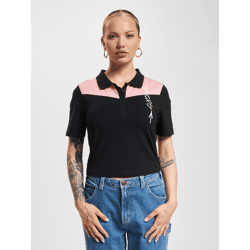 vielseitiges Dangerous DNGRS Damen Polo-Shirt Stretch 180 g/m² mit Baumwolle Schwarz/Rosa