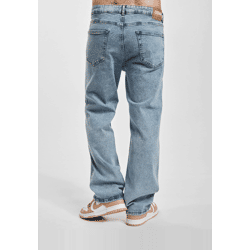 moderne Denim Project Herren Jeans Straight Fit Stretch Reißverschluss mit Baumwolle Blau