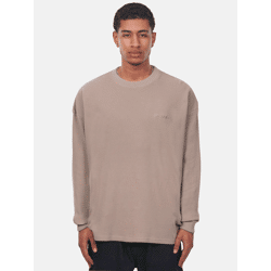 bequemes Dropsize Herren Sweatshirt Rippbündchen Oversize mit Baumwolle Beige