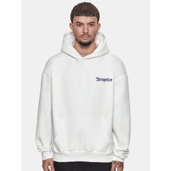 bequemer Dropsize Herren Hoodie Kapuze Oversize mit Baumwolle Weiß