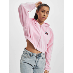moderner Tommy Jeans Damen Hoodie große Kapuze Kordelzug Rosa