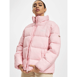 bequeme Tommy Jeans Damen Jeans Reißverschluss gesteppt Rosa