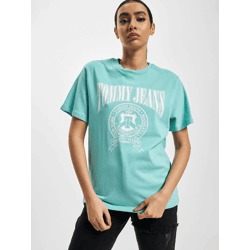 sportliches Tommy Jeans Damen T-Shirt Oversize mit Baumwolle Türkis