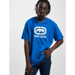 sportliches Ecko Unltd. Herren T-Shirt Oversize 180 g/m² mit Baumwolle Blau