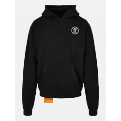 moderner Forgotten Faces Herren Hoodie Rippbündchen Kapuze 460 g/m² mit Baumwolle Schwarz
