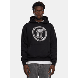 lässiger Forgotten Faces Herren Hoodie Rippbündchen Kapuze 460 g/m² mit Baumwolle Schwarz
