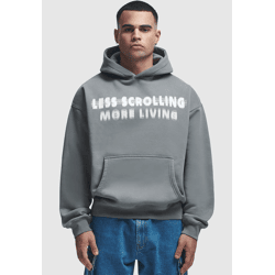 lässiger 2Y Studios Herren Hoodie Kapuze Oversize 750 g/m² mit Baumwolle Grau