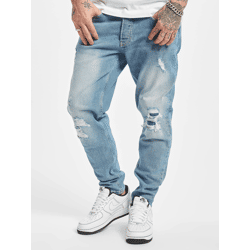 bequeme 2Y Premium Herren Jeans Slim Fit Stretch Denim mit Baumwolle Blau