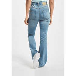 moderne Denim Project Damen Jeans Straight Fit Reißverschluss Taschen mit Baumwolle Blau
