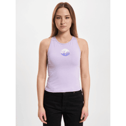 lässiges Just Rhyse Damen T-Shirt Stretch Kordelzug Reißverschluss mit Baumwolle Violett